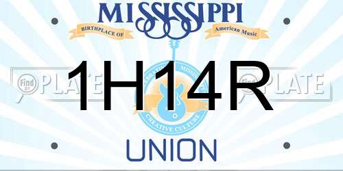 1H14R Mississippi License Plate