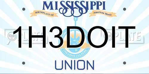1H3DOIT Mississippi License Plate