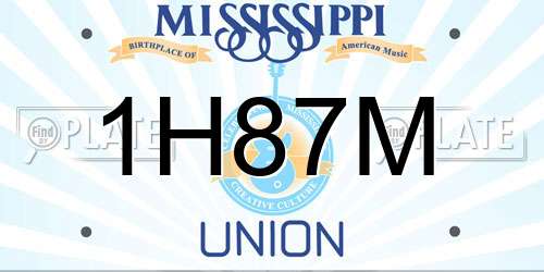 1H87M Mississippi License Plate