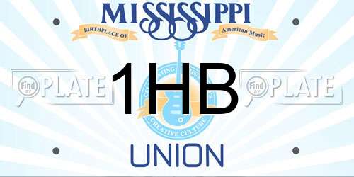 1HB Mississippi License Plate
