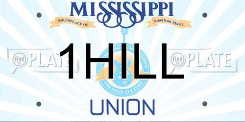 1HILL Mississippi License Plate