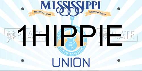 1HIPPIE Mississippi License Plate