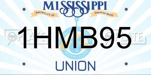 1HMB95 Mississippi License Plate