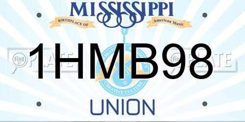 1HMB98 Mississippi License Plate