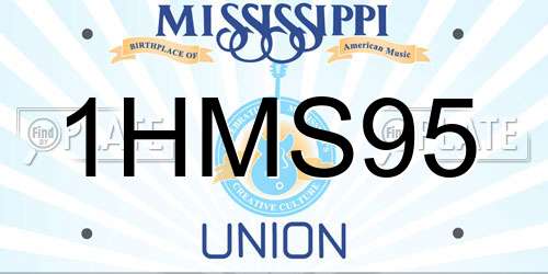 1HMS95 Mississippi License Plate