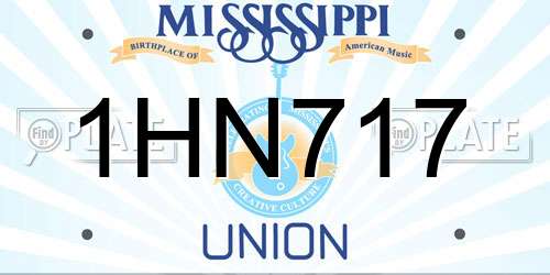 1HN717 Mississippi License Plate