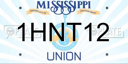 1HNT12 Mississippi License Plate