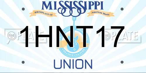 1HNT17 Mississippi License Plate