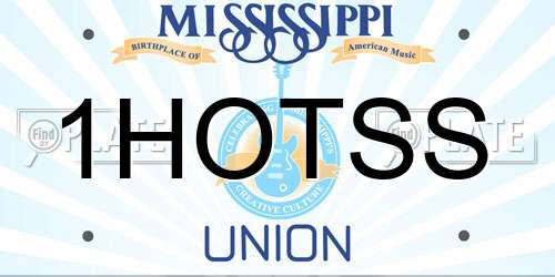 1HOTSS Mississippi License Plate