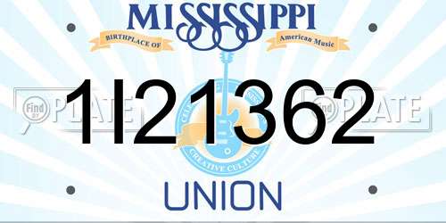 1I21362 Mississippi License Plate