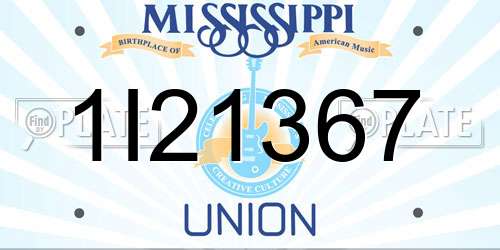 1I21367 Mississippi License Plate