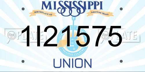 1I21575 Mississippi License Plate
