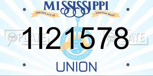 1I21578 Mississippi License Plate