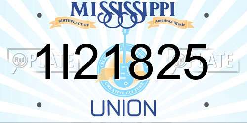 1I21825 Mississippi License Plate