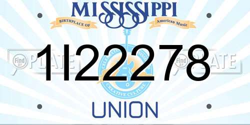1I22278 Mississippi License Plate