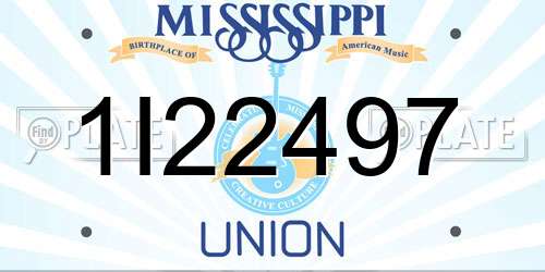 1I22497 Mississippi License Plate
