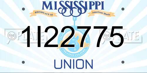 1I22775 Mississippi License Plate