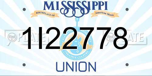 1I22778 Mississippi License Plate