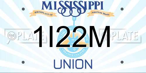 1I22M Mississippi License Plate