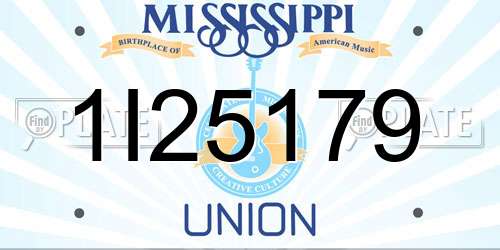 1I25179 Mississippi License Plate