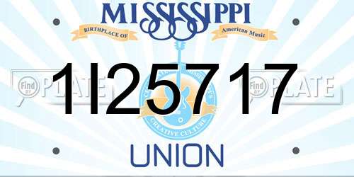 1I25717 Mississippi License Plate