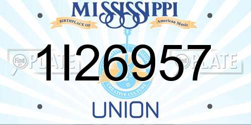 1I26957 Mississippi License Plate
