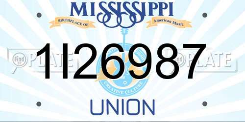 1I26987 Mississippi License Plate