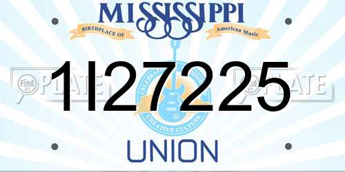 1I27225 Mississippi License Plate