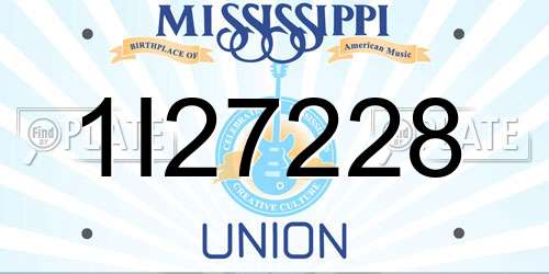 1I27228 Mississippi License Plate