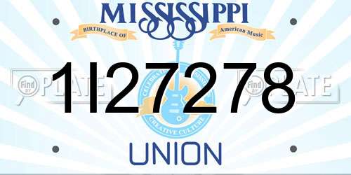 1I27278 Mississippi License Plate
