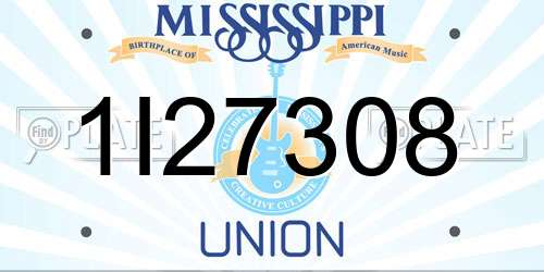1I27308 Mississippi License Plate