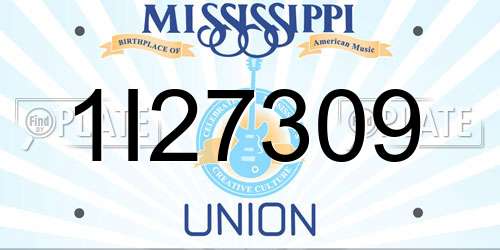 1I27309 Mississippi License Plate
