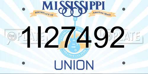 1I27492 Mississippi License Plate