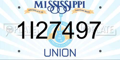 1I27497 Mississippi License Plate
