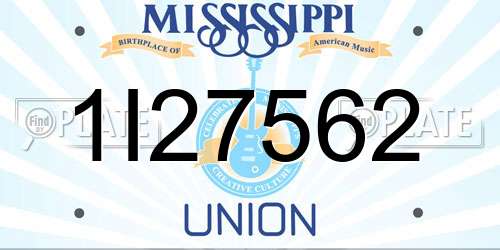 1I27562 Mississippi License Plate
