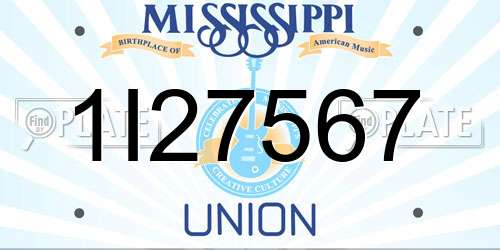 1I27567 Mississippi License Plate