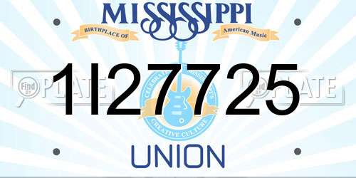 1I27725 Mississippi License Plate