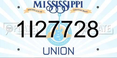 1I27728 Mississippi License Plate