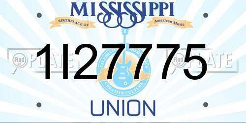 1I27775 Mississippi License Plate