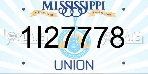 1I27778 Mississippi License Plate