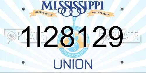 1I28129 Mississippi License Plate