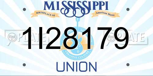 1I28179 Mississippi License Plate