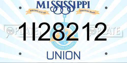1I28212 Mississippi License Plate