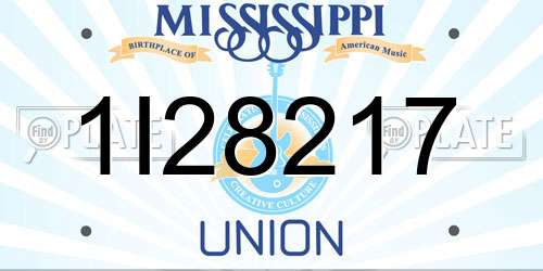 1I28217 Mississippi License Plate