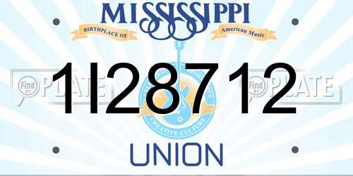 1I28712 Mississippi License Plate