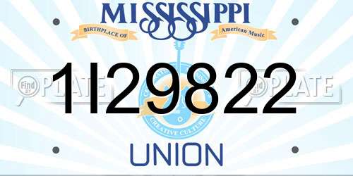 1I29822 Mississippi License Plate