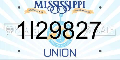 1I29827 Mississippi License Plate