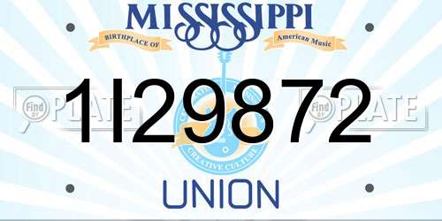 1I29872 Mississippi License Plate
