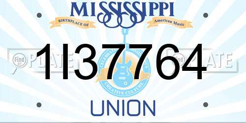 1I37764 Mississippi License Plate