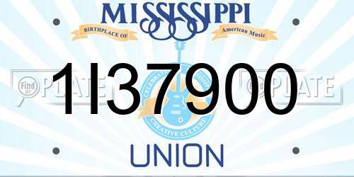 1I37900 Mississippi License Plate